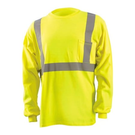 Occunomix OccuNomix Classic Flame Resistant Long Sleeve T-Shirt, Class 2, Hi-Vis Yellow, 4XL, LUX-LST2/FR-Y4X LUX-LST2/FR-Y4X